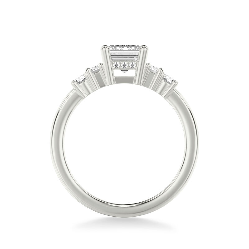 Natural Diamond 1/3ctw. Three Stone Engagement Ring Setting in 14k White Gold image number null